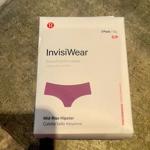 BNIB lululemon Invisiwear Mid hipster 3 pack size S